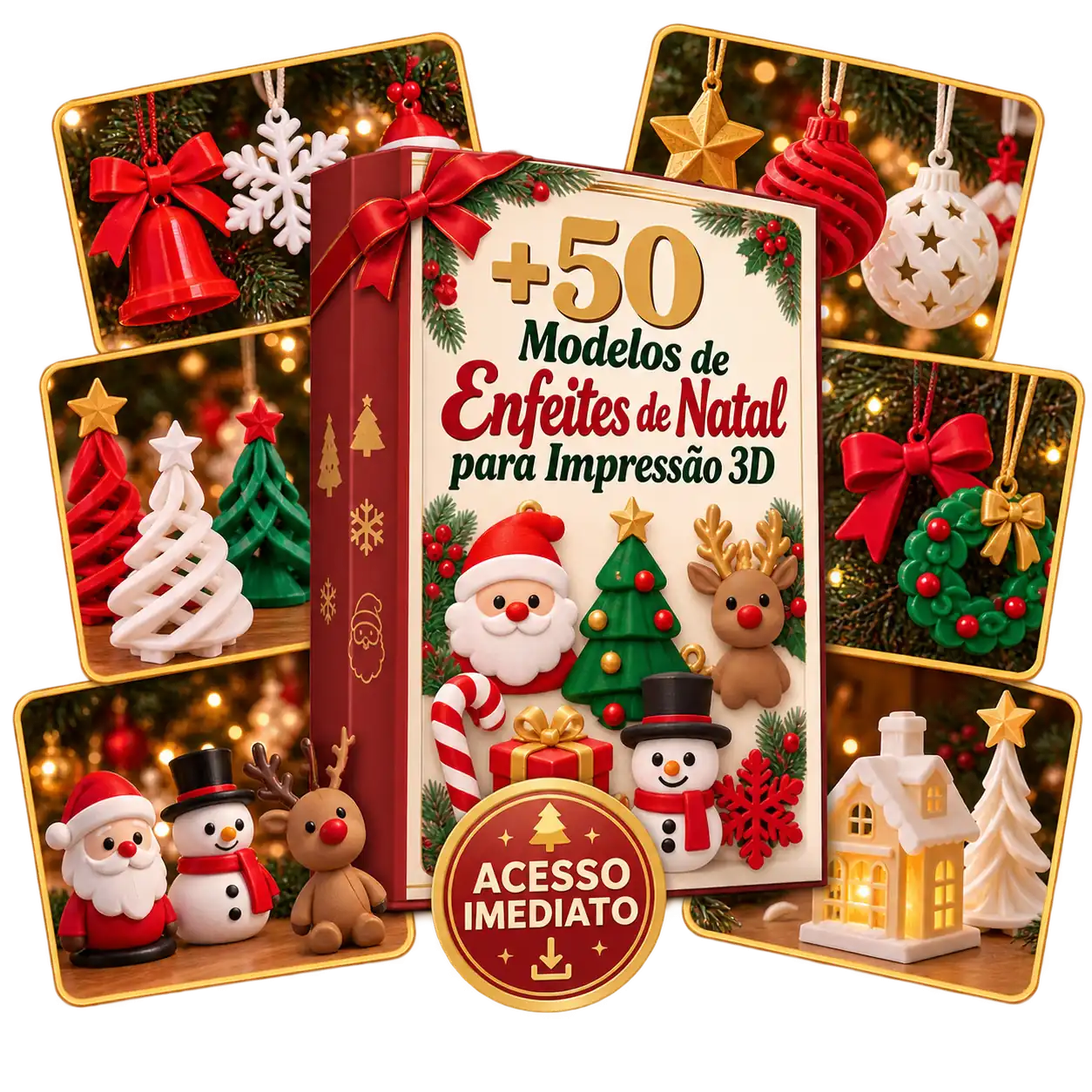 Plano Básico — +50 Modelos de Enfeites de Natal para Impressão 3D