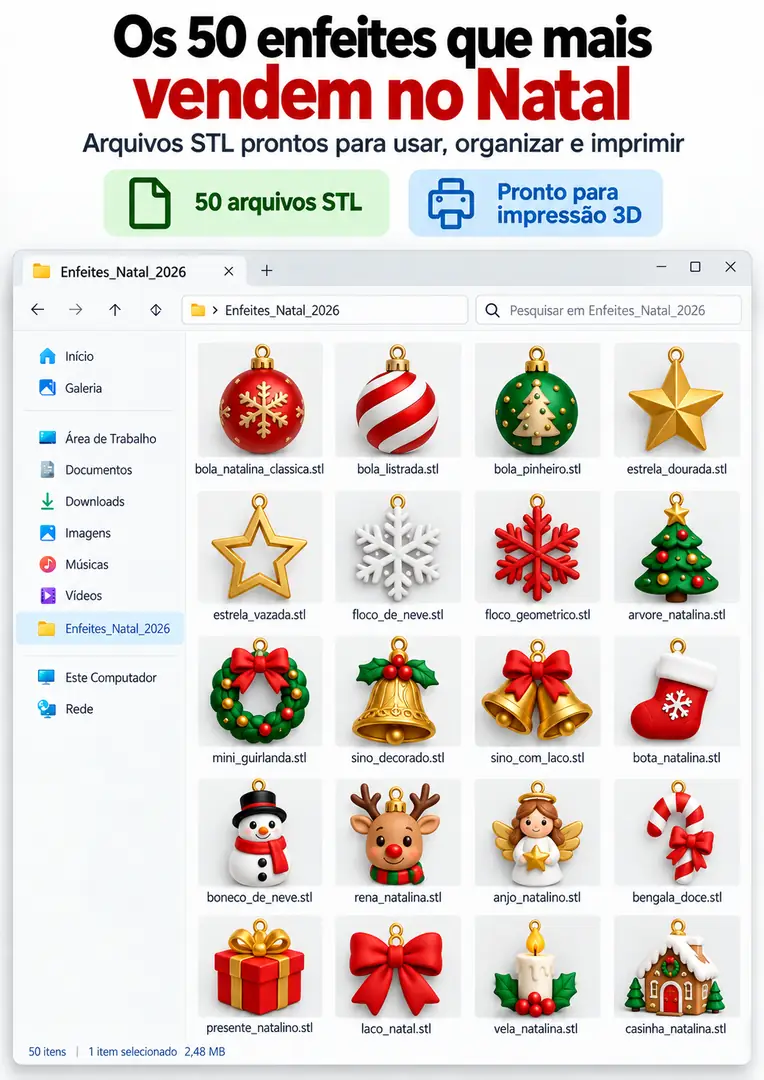 +50 Modelos de Enfeites de Natal para Impressão 3D — imagem 1