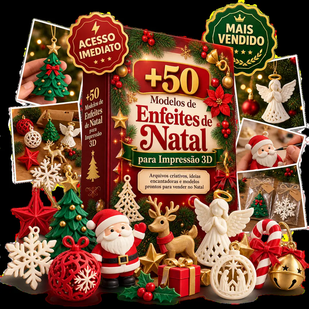 +50 Modelos de Enfeites de Natal para Impressão 3D